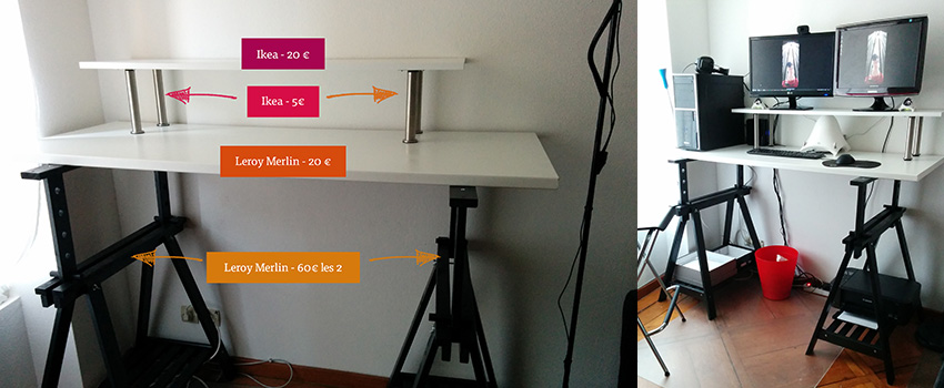 Mon bureau assis/debout (standing desk) pour moins de 110€ - par Stéphanie  Walter - UX Researcher & Designer