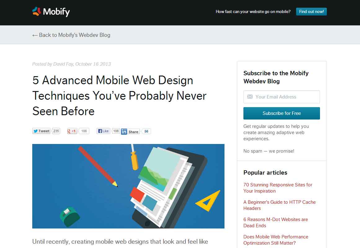 Posted by David Fay, October 16 2013 5 Advanced Mobile Web Design Techniques You’ve Probably Never Seen Before