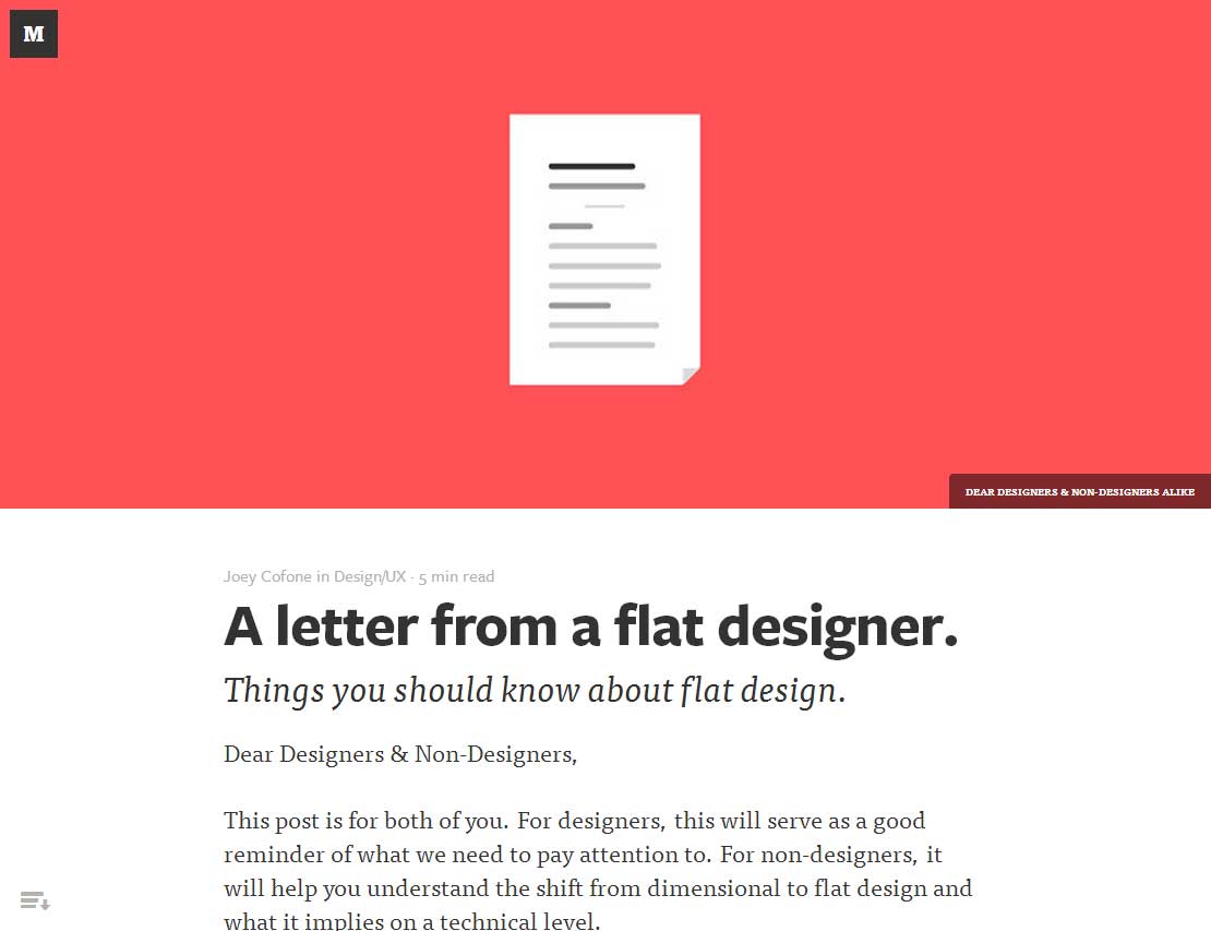 A letter from a flat designer.