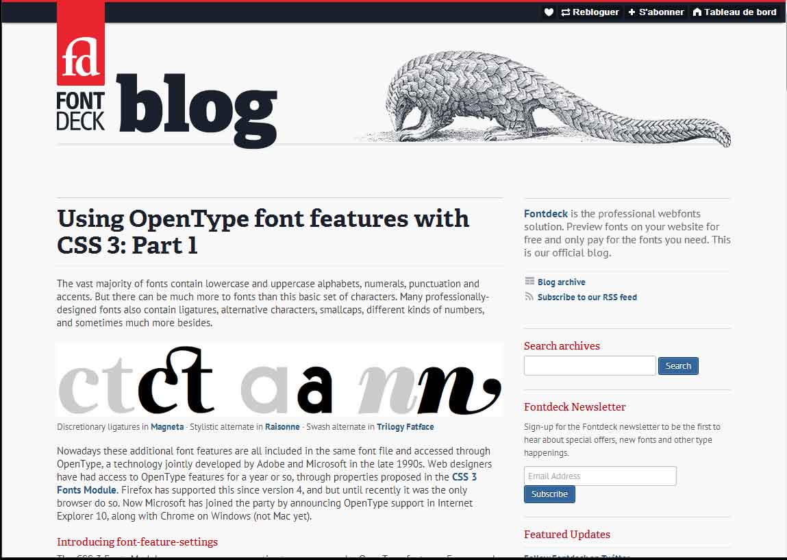 Using OpenType font features with CSS 3: Part 1