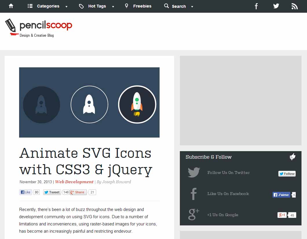 Animate SVG Icons with CSS3 & jQuery
