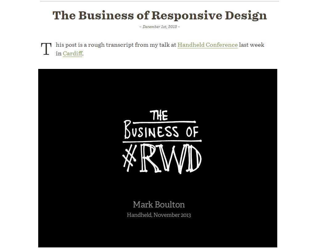 The Business of Responsive Design