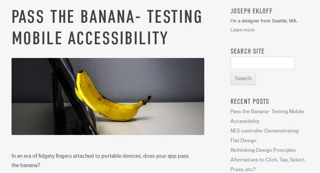 Pass the banana - testing mobile accessibility