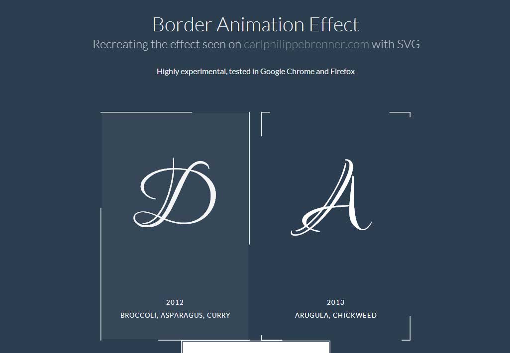 Border Animation Effect" another great SVG CSS animation demo