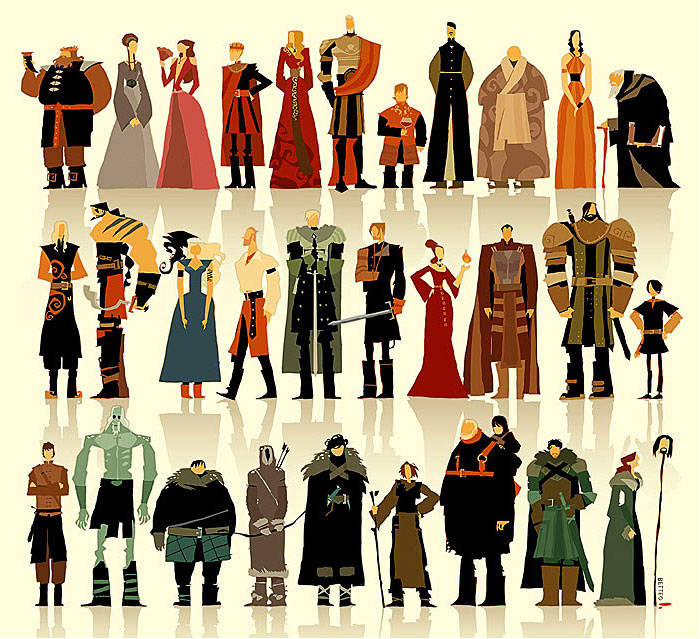 Game of Thrones characters illustration