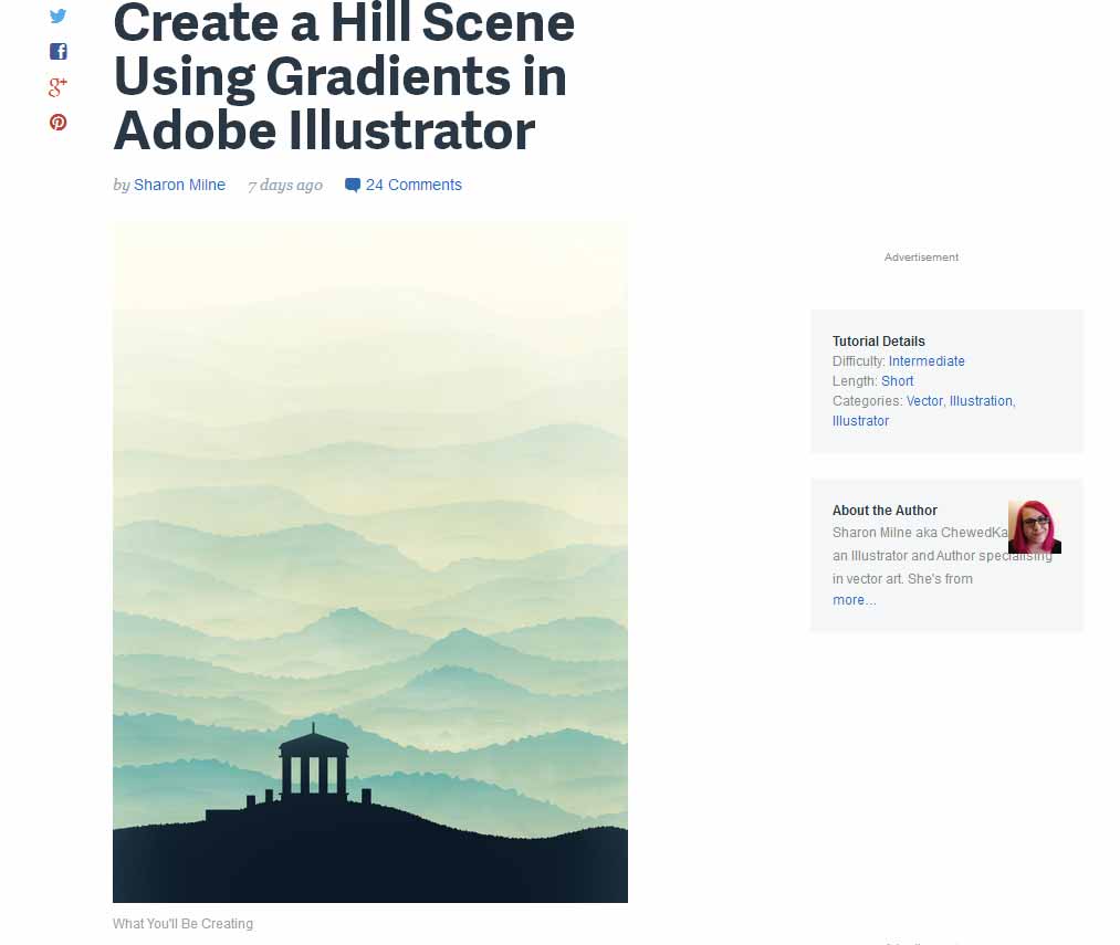 Create a Hill Scene Using Gradients in Adobe Illustrator 
