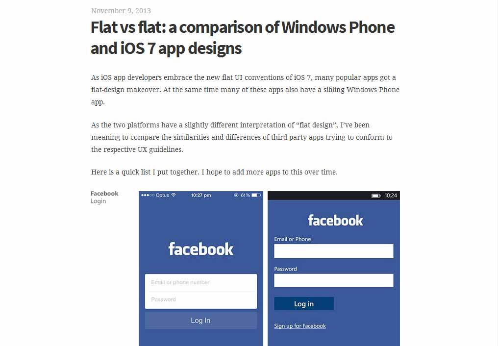 Flat vs flat: a comparison of Windows Phone and iOS 7 app designs