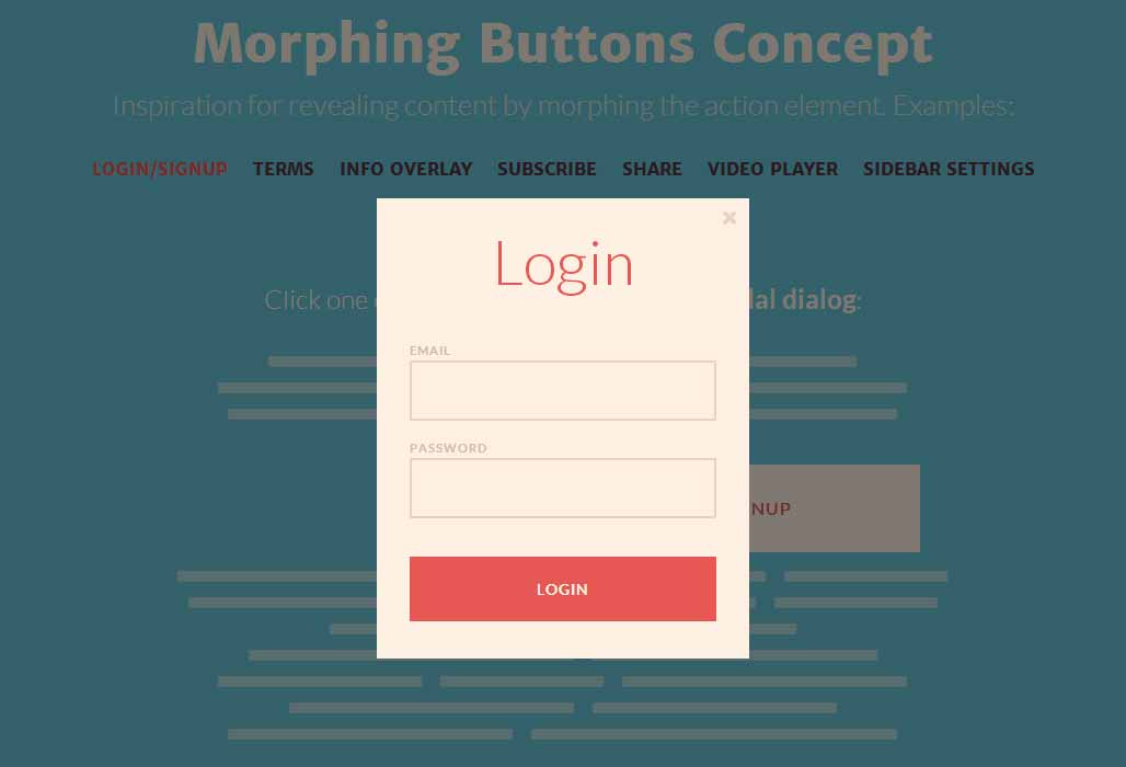 Morphing Buttons Concept