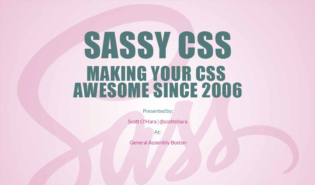 A nice introduction to Sass