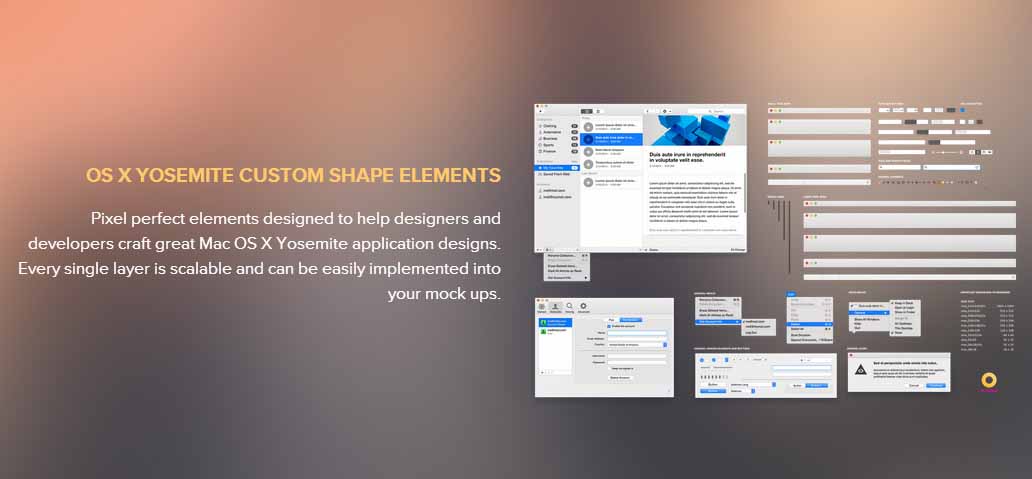 Yosemite UI PSD you can download for free 