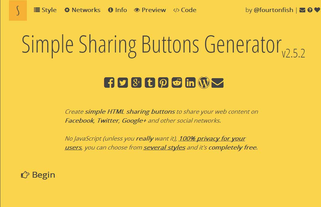 Simple and light Share buttons