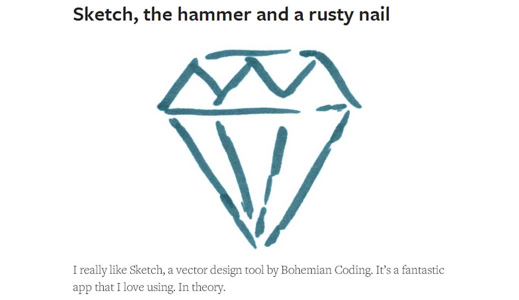 Sketch, the hammer and a rusty nail