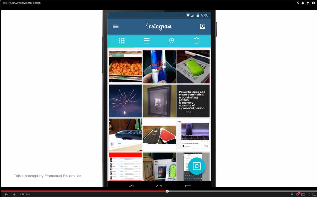 INSTAGRAM with Material Design