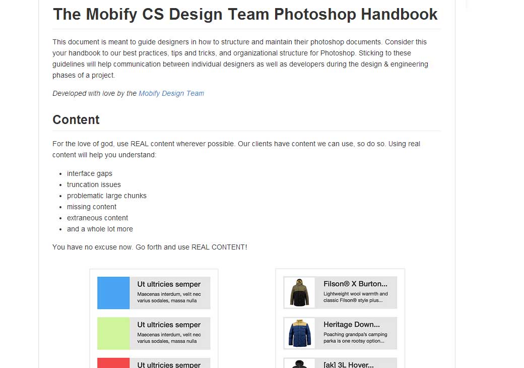 The Mobify CS Design Team Photoshop Handbook