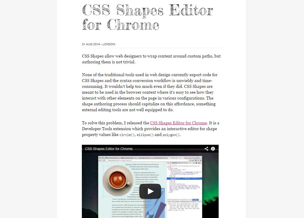 CSS Shapes Editor for Chrome