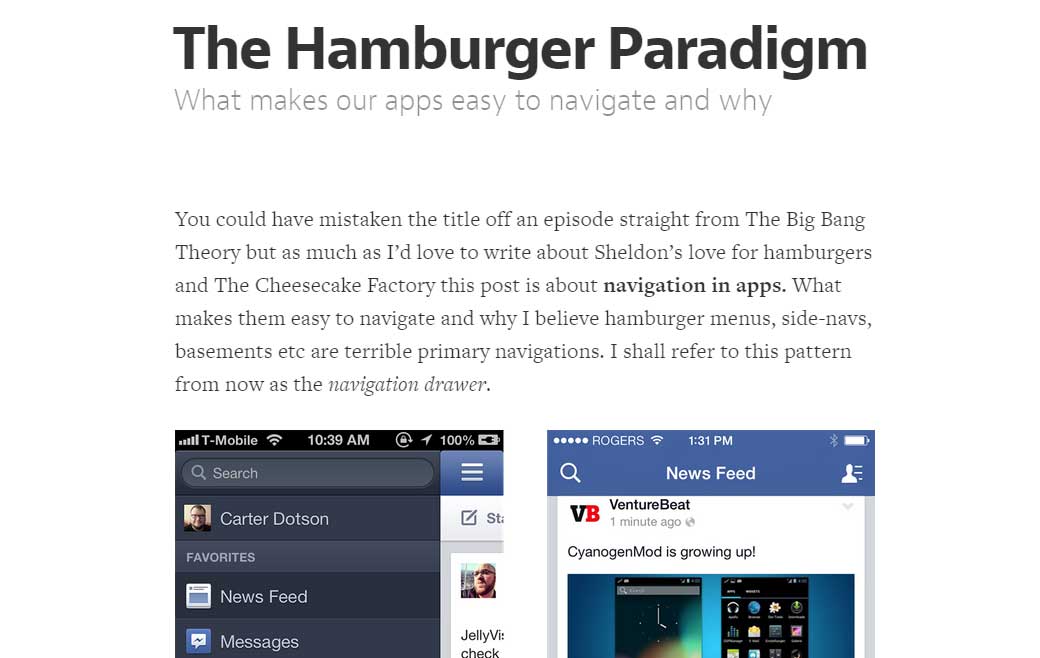 The Hamburger Paradigm - What makes our apps easy to navigate and why
