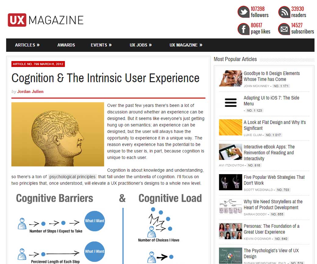 Cognition & The Intrinsic User Experience 