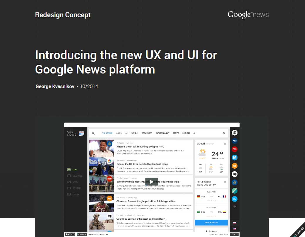 The new UX and UI for Google News platform