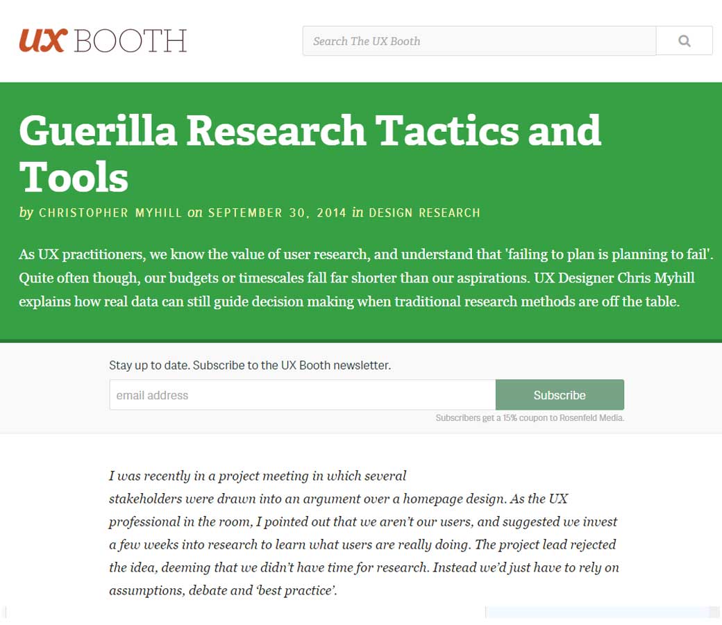 Guerilla Research Tactics and Tools