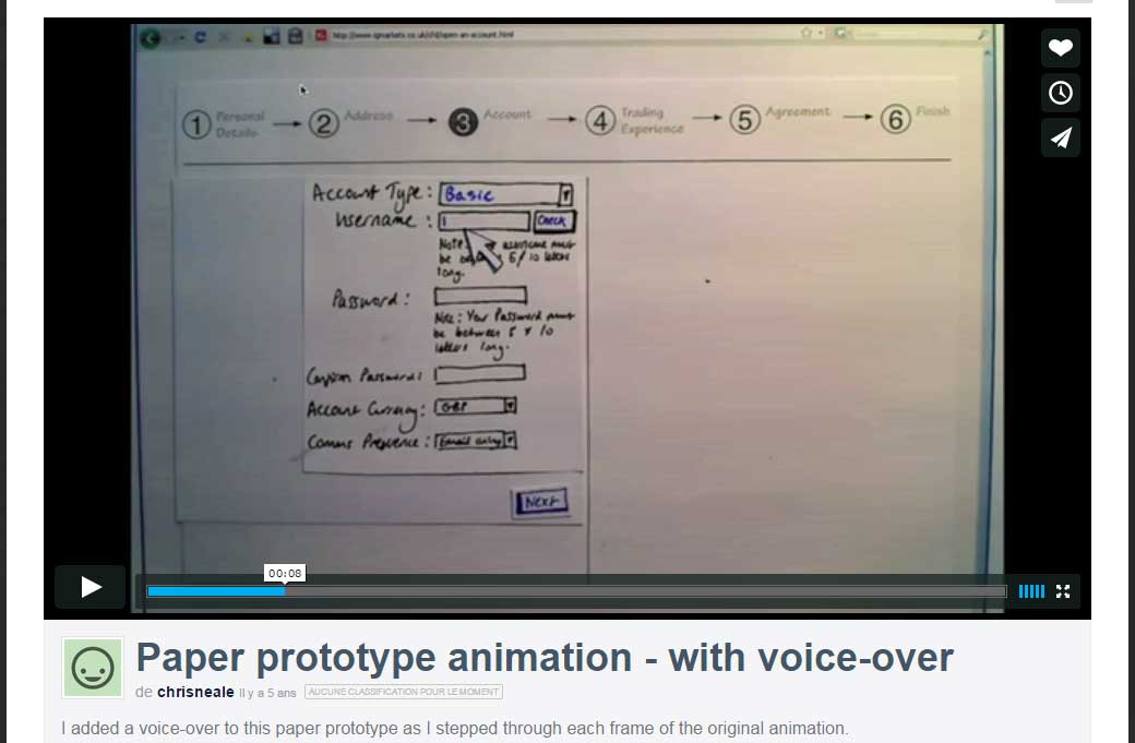 Paper prototype animation - with voice-over