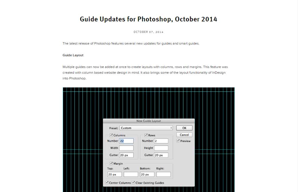 Guide Updates for Photoshop, October 2014