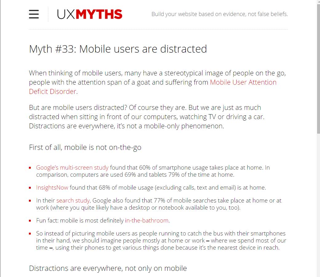 Myth #33: Mobile users are distracted