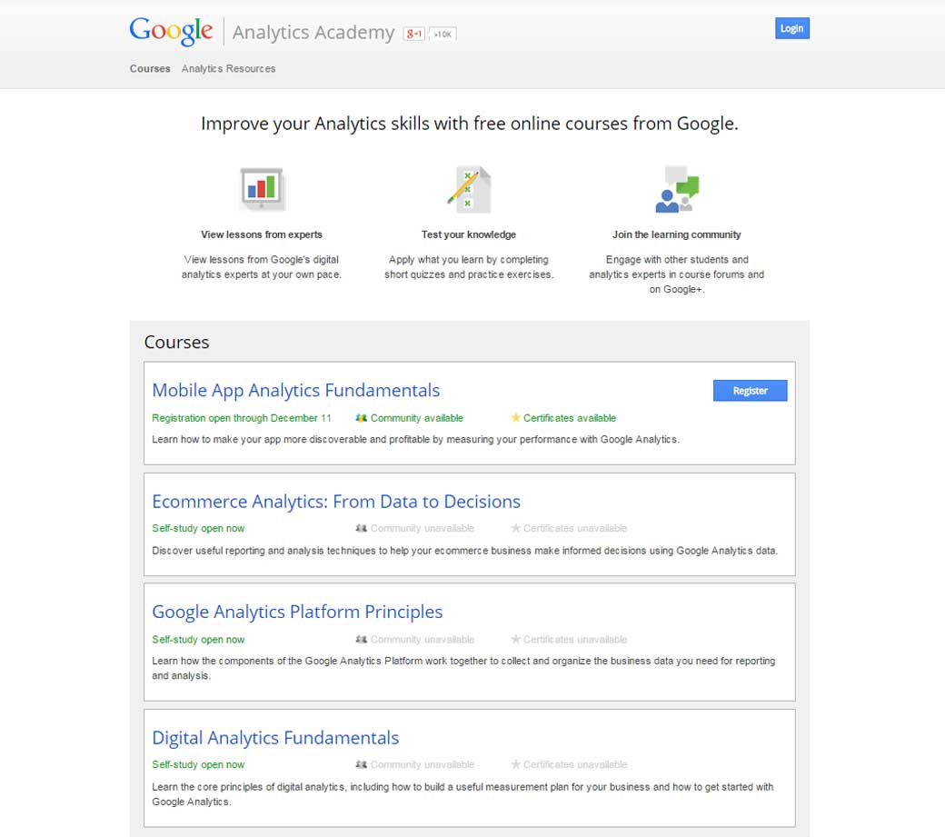 Improve your Analytics skills with free online courses from Google