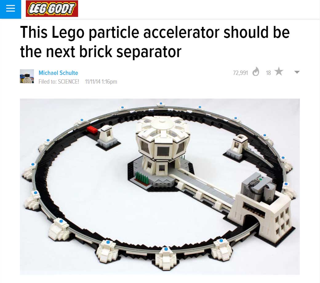 This Lego particle accelerator should be the next brick separator 