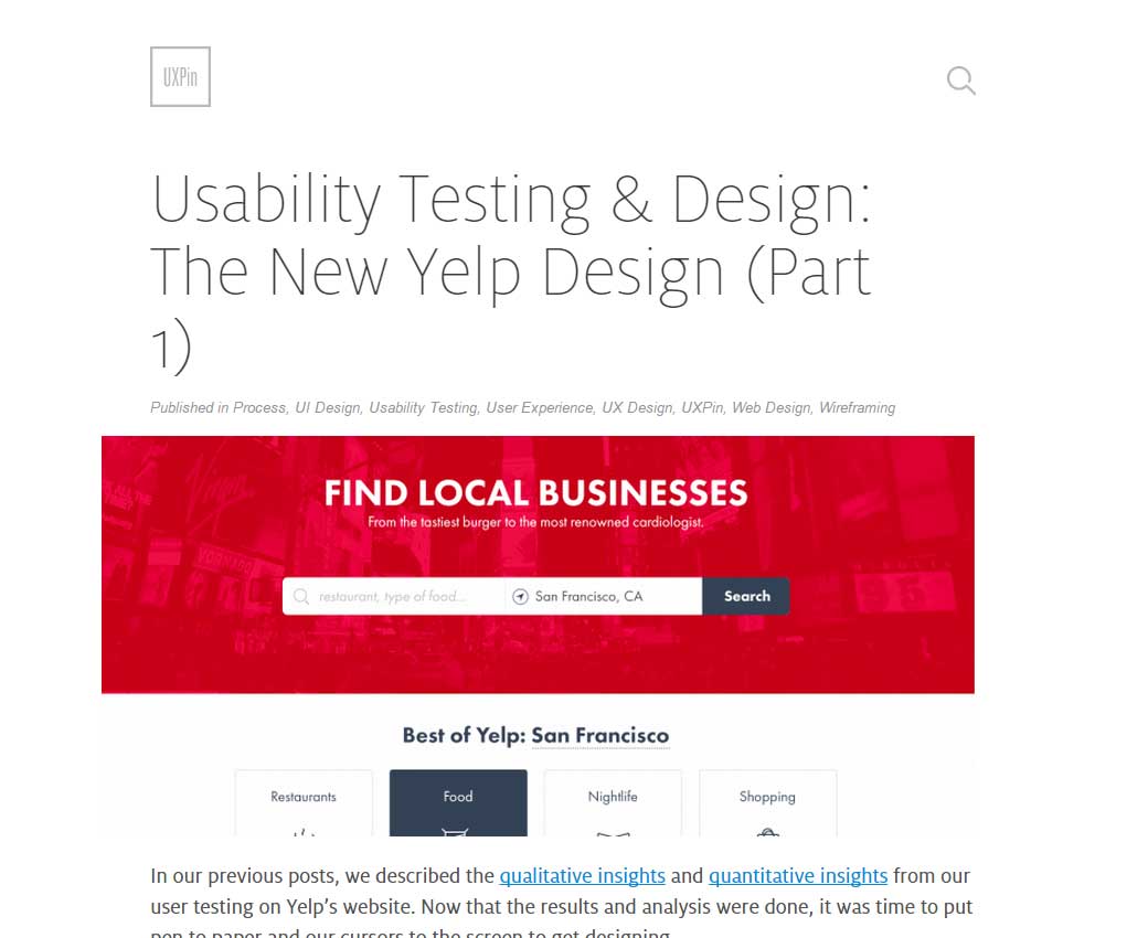 Usability Testing & Design: The New Yelp Design (Part 1)
