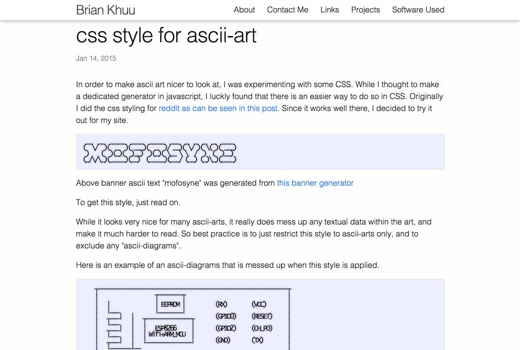 css style for ascii-art