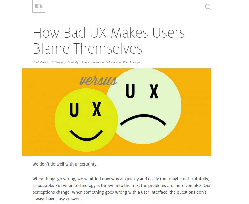 How Bad UX Makes Users Blame Themselves