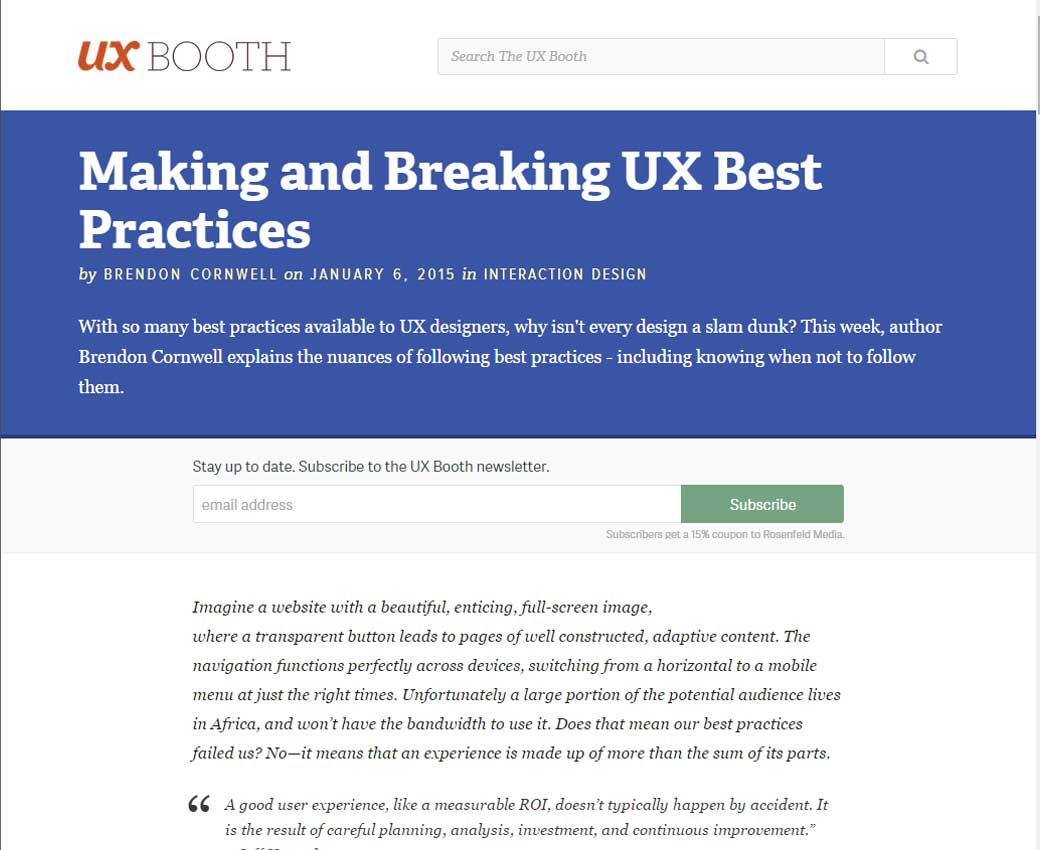 Making and Breaking UX Best Practices