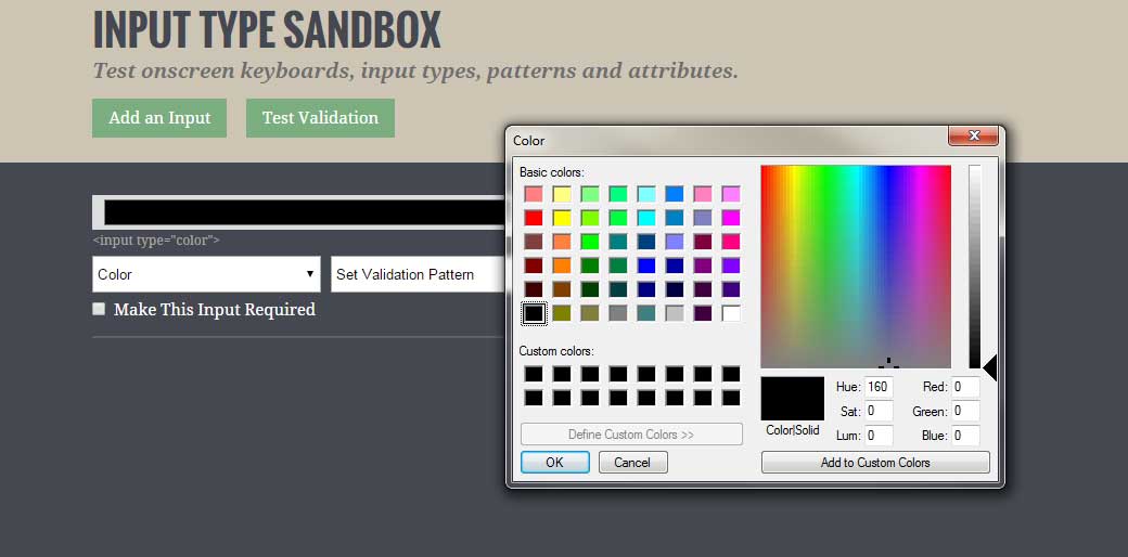 input sandbox