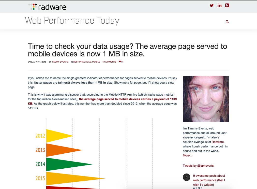 Time to check your data usage? The average page served to mobile devices is now 1 MB in size