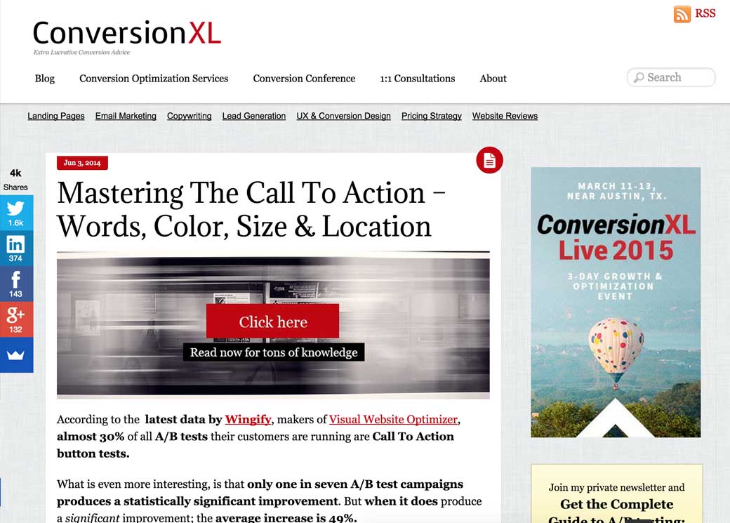 Mastering The Call To Action – Words, Color, Size & Location