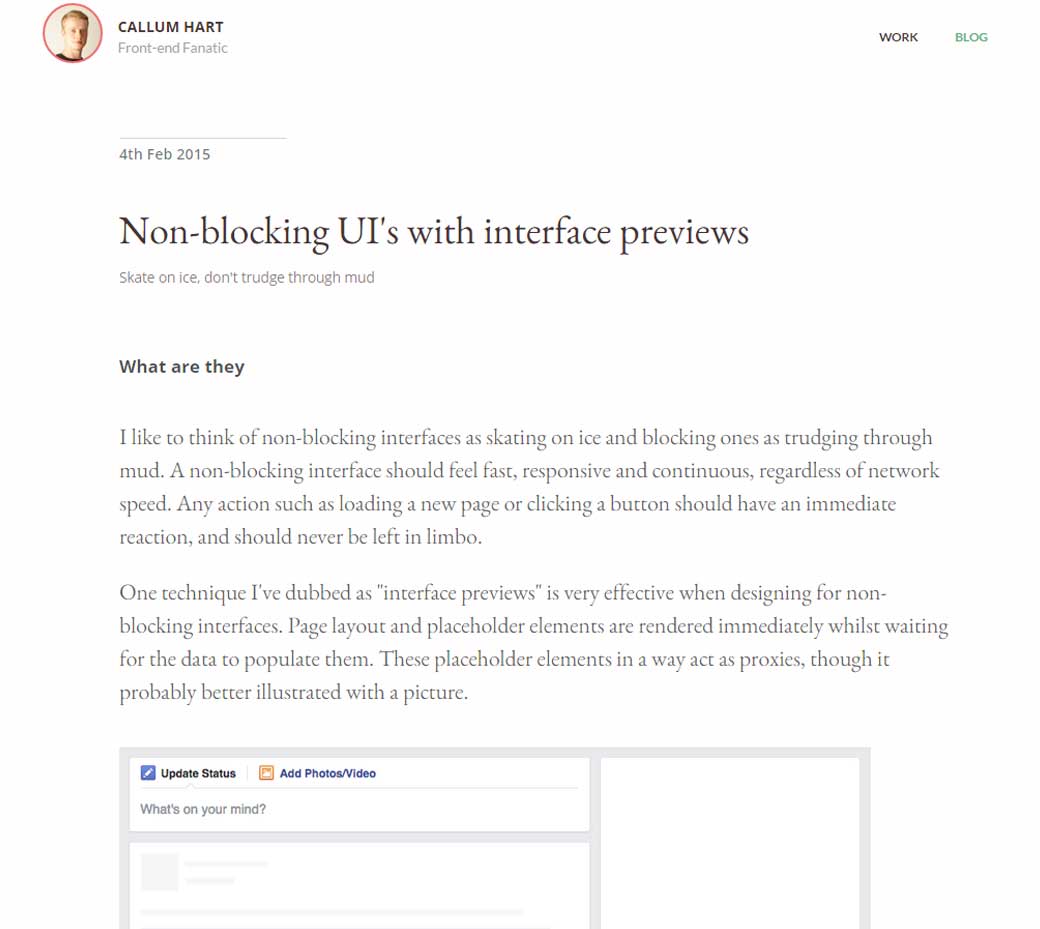 Non-blocking UI's with interface previews