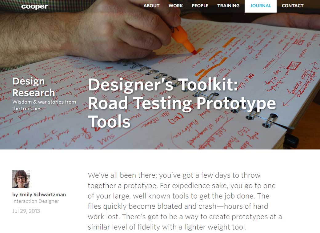 Designer’s Toolkit: Road Testing Prototype Tools 