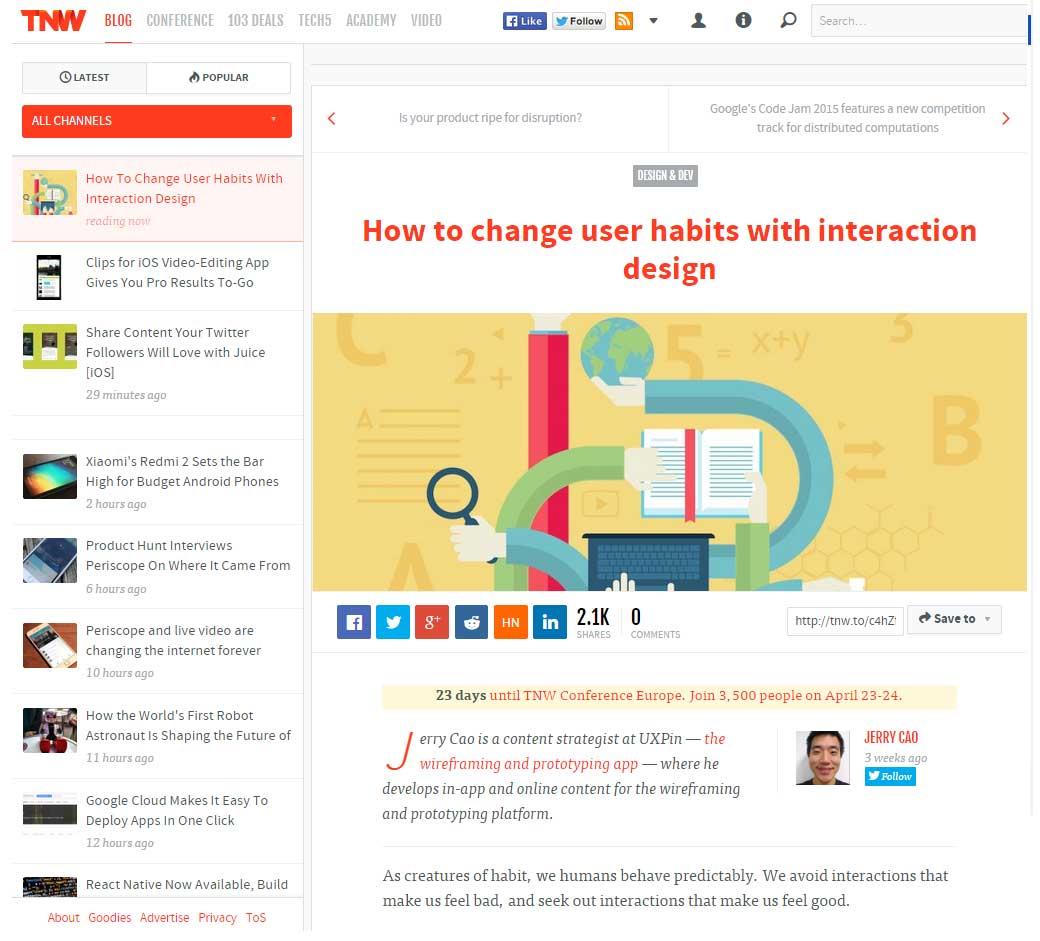 How to change user habits with interaction design