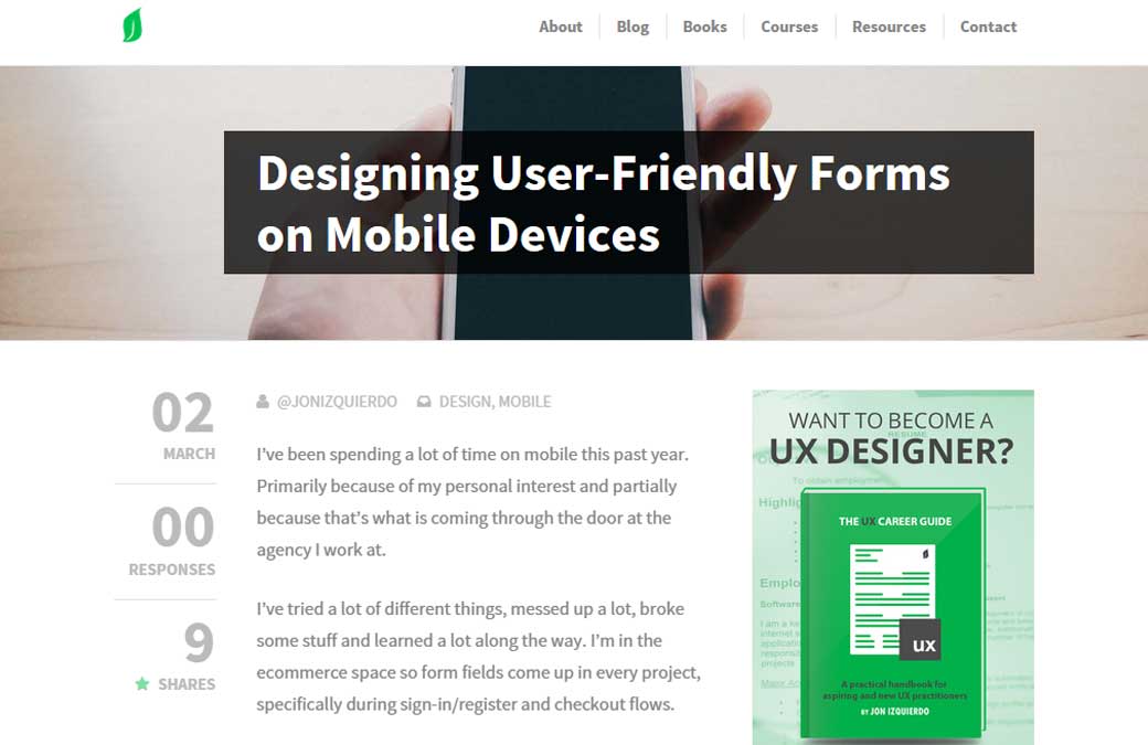 Designing User-Friendly Forms on Mobile Devices