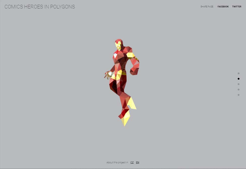 Comics Heroes in polygons