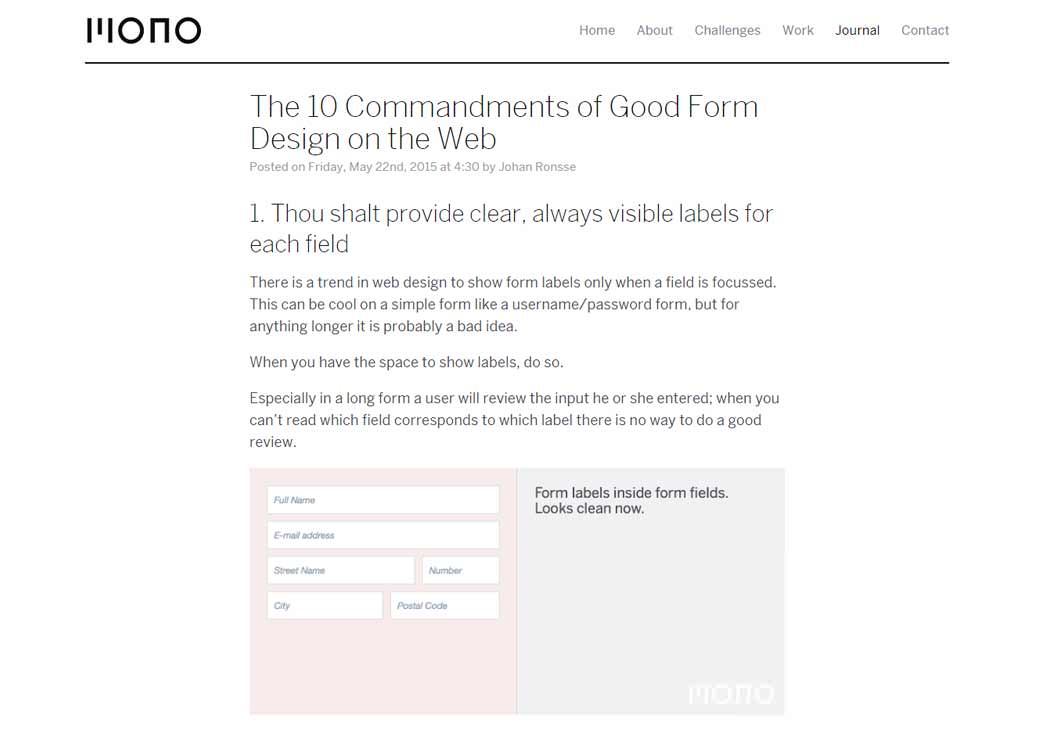 The 10 Commandments of Good Form Design on the Web