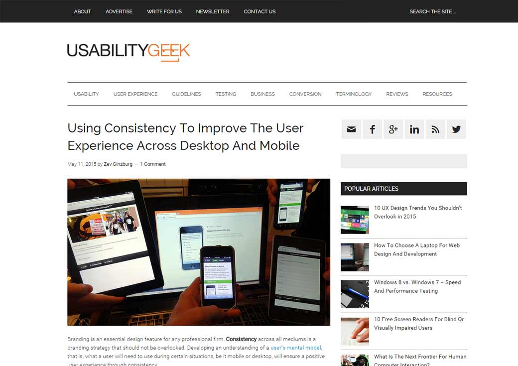 Using Consistency To Improve The User Experience Across Desktop And Mobile