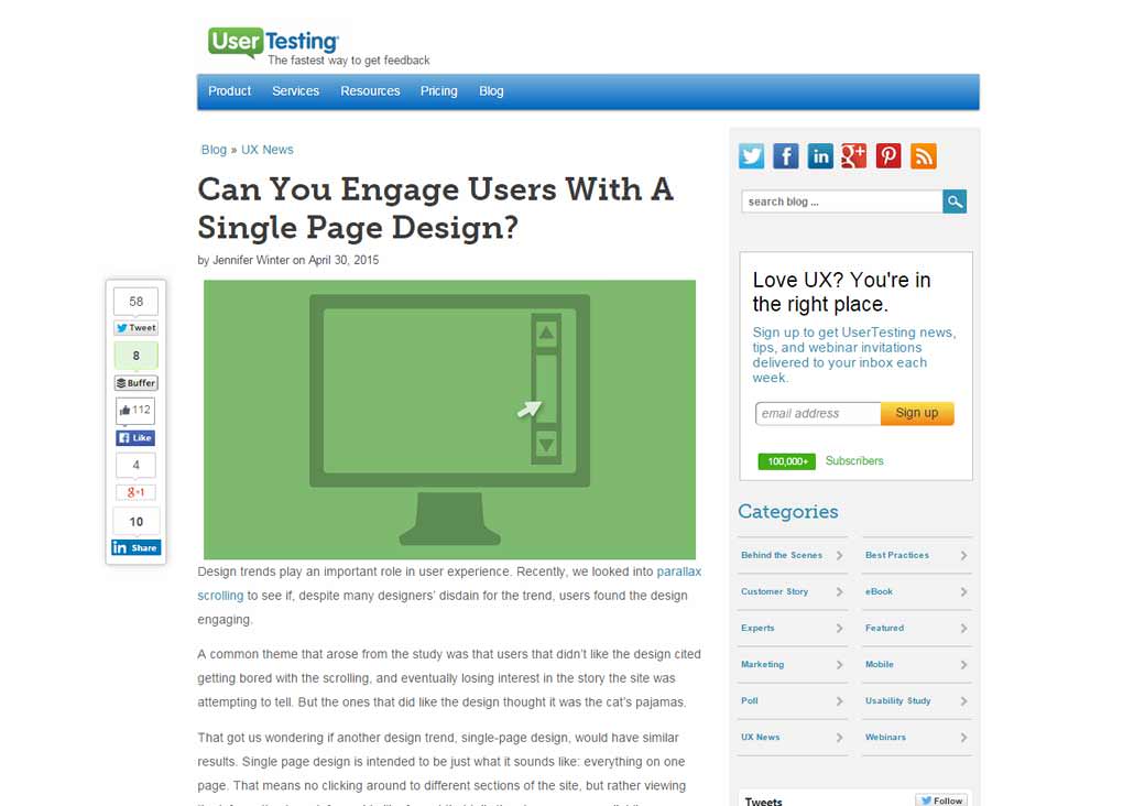 Can You Engage Users With A Single Page Design? 