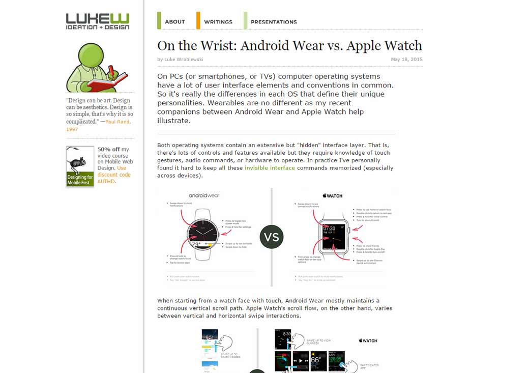 On the Wrist: Android Wear vs. Apple Watch