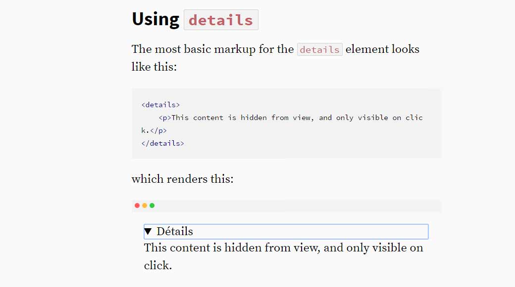 HTML5 <details>