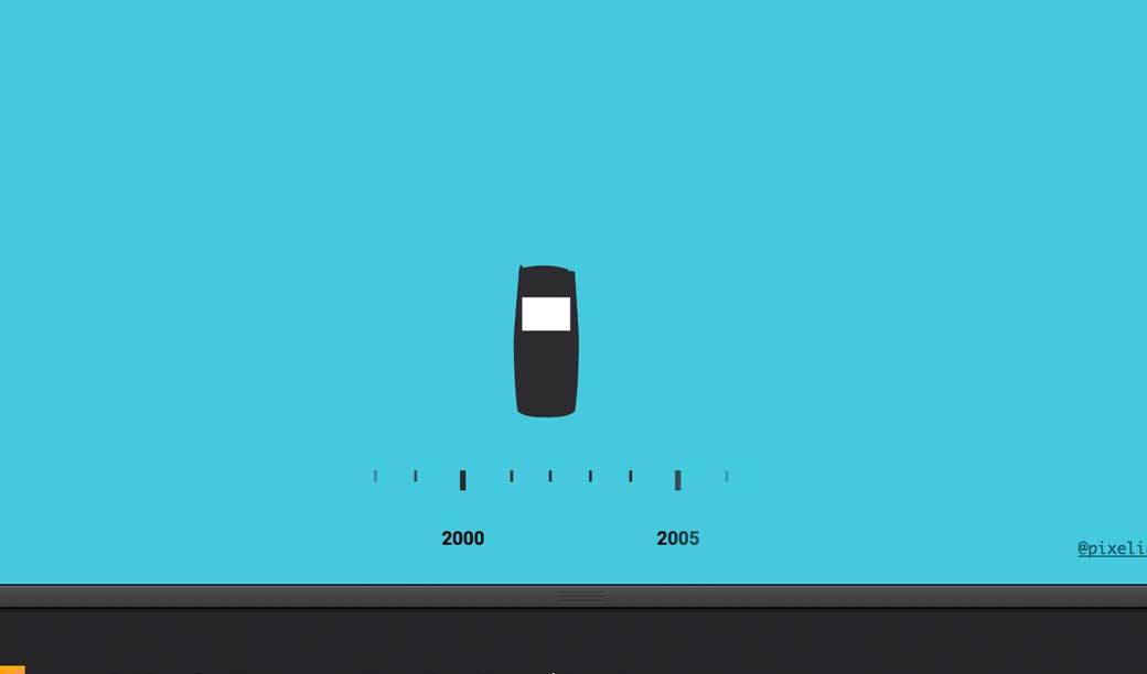 Une évolution des téléphones en animation SVG