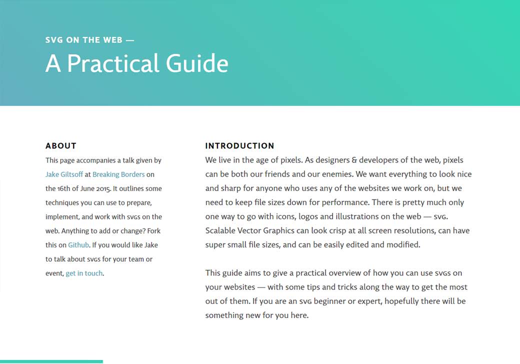 A Practical Guide to SVG on the web
