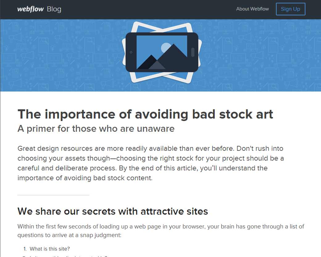 The importance of avoiding bad stock art