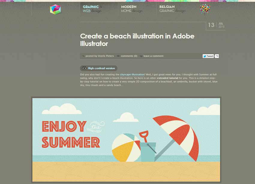 Create a beach illustration in Adobe Illustrator