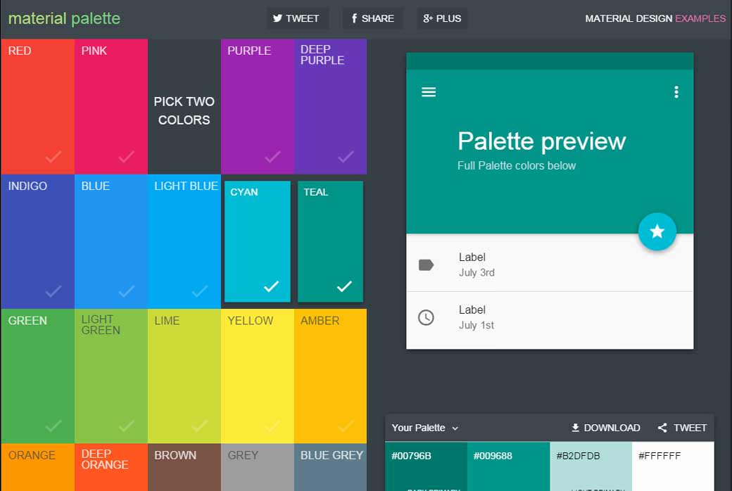 Material Design Palette Generator